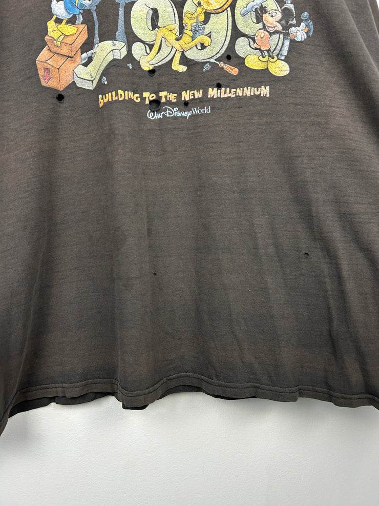 Vintage Disney World Millennium Thrashed Black Tee
