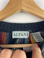 Vintage 90s Alfani 3D Knit Multi Colour Sweater