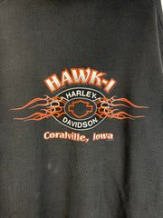 Vintage 90's Harley Davidson Flames Black Zip Up Hoodie