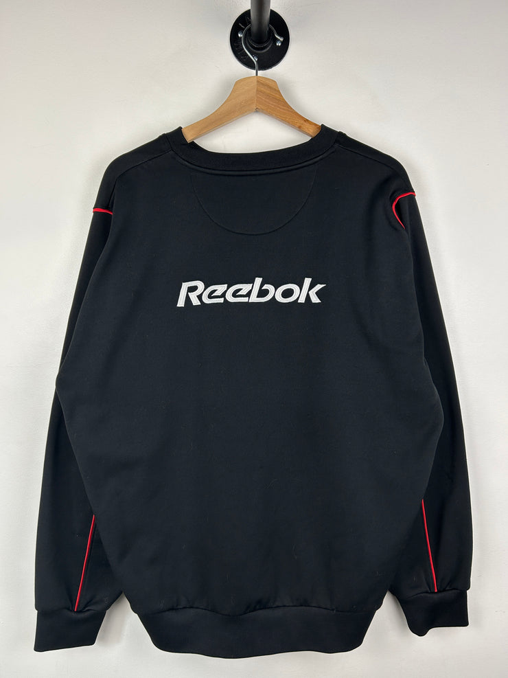 Vintage Reebok Liverpool Carlsberg Embroidered Black Crewneck