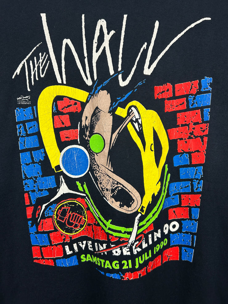 Vintage 90s Pink Floyd The Wall Berlin Band Tour Black Tee