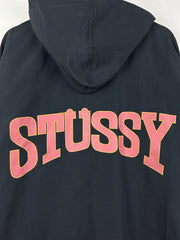 Vintage 80s Stussy Spellout Black Anorak Nylon Jacket