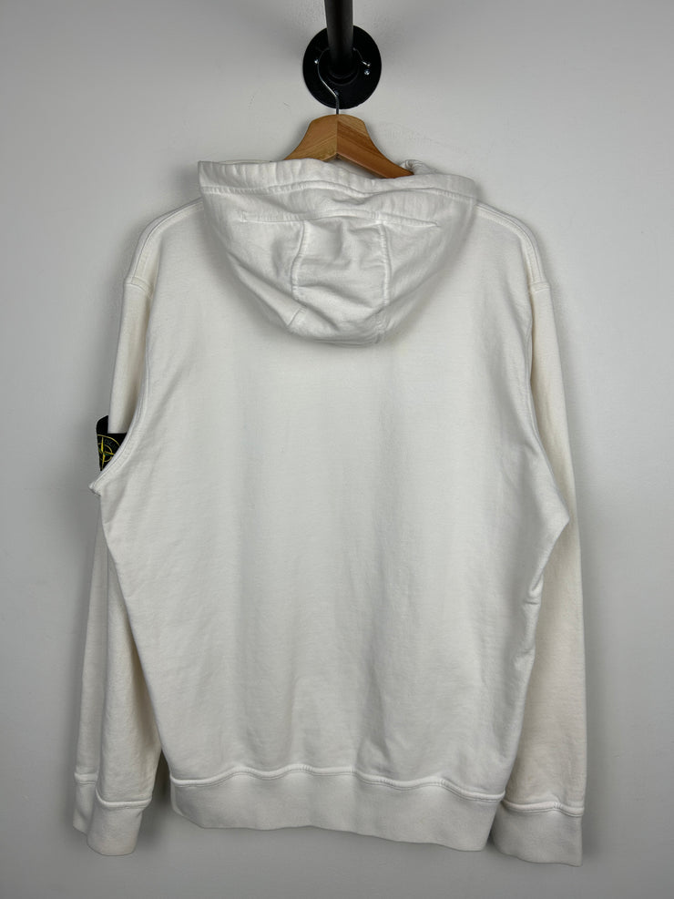 Stone Island Side Zip White Hoodie