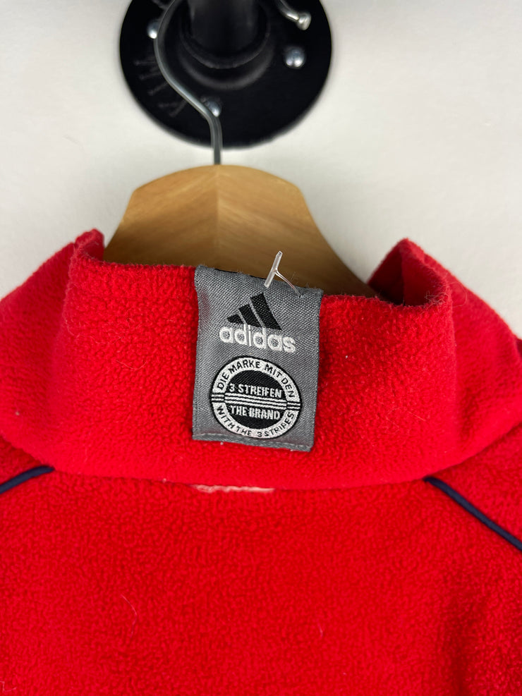 Vintage 90s Adidas 3 Stripe Navy & Red Reversible Windbreaker