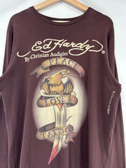 Vintage Y2K ED Hardy Brown Long Sleeve