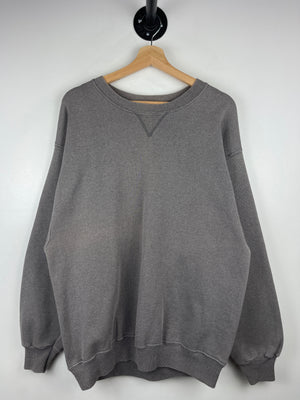 Vintage 90s Hanes Heavyweight Blank Dark Grey Crewneck