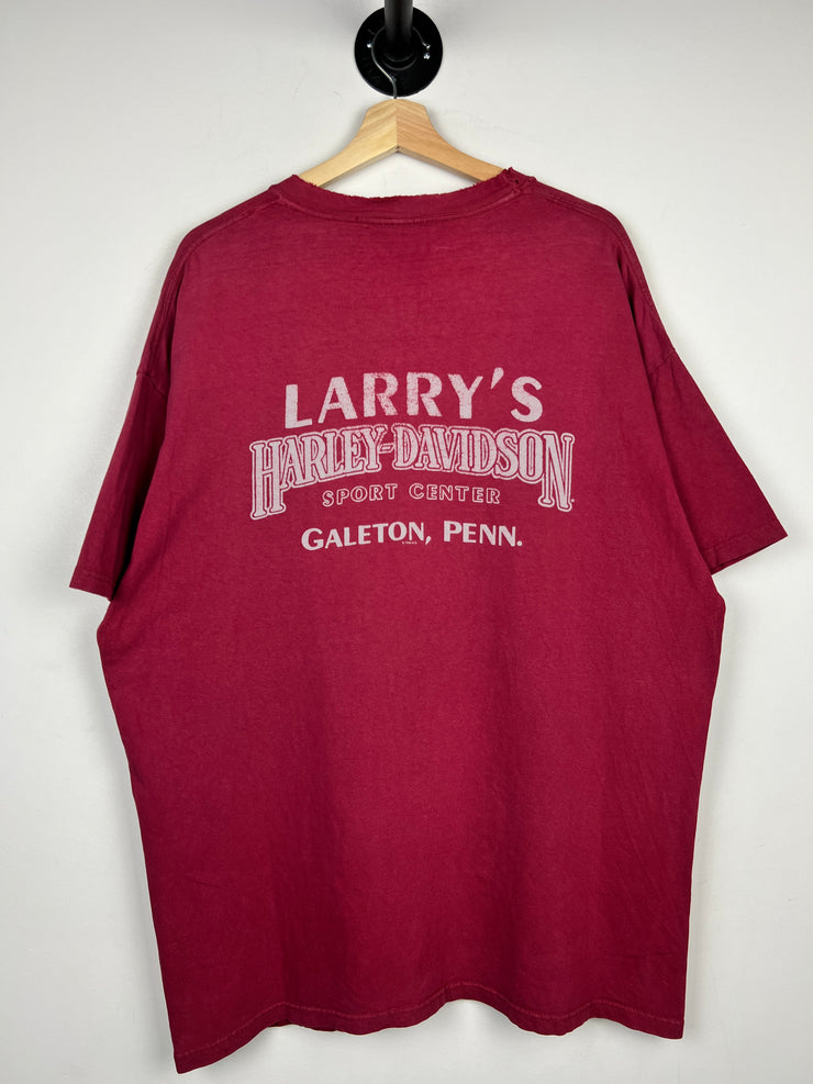 Vintage 90s Harley Davidson Galeton Burgundy Tee