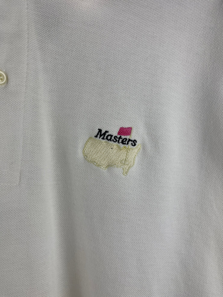 Vintage 90s Masters Golf White Polo Shirt