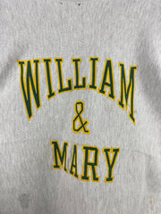 Vintage 90s Champion Reverse Weave William & Mary Grey Crewneck