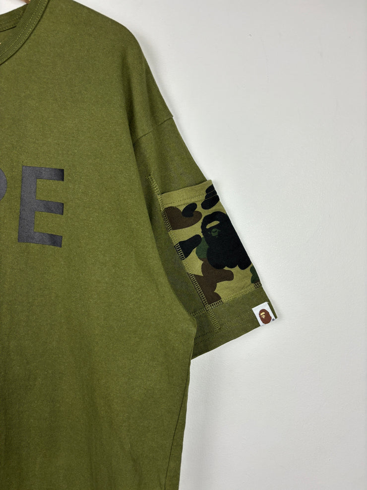 Bape FW18 1st Camo Sleeve Pocket Tee Olive