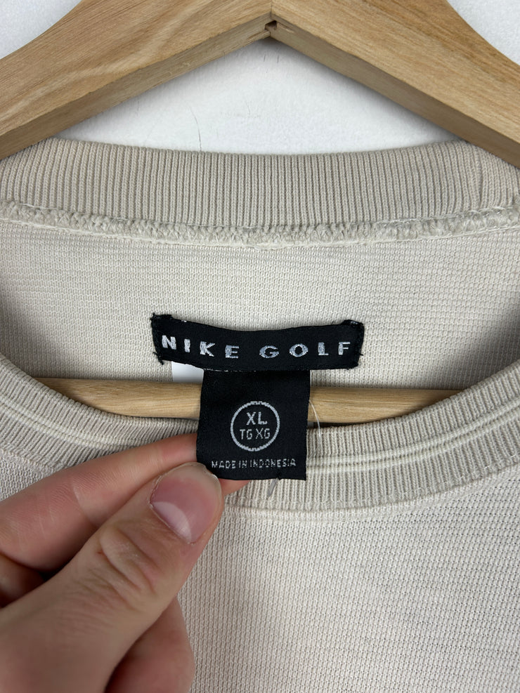 Vintage Nike Golf Embroidered Cream Crewneck