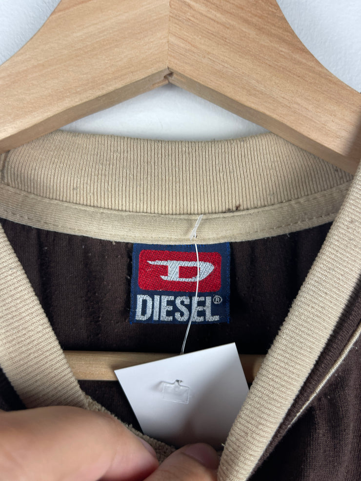 Diesel Spellout Brown & Cream Tee