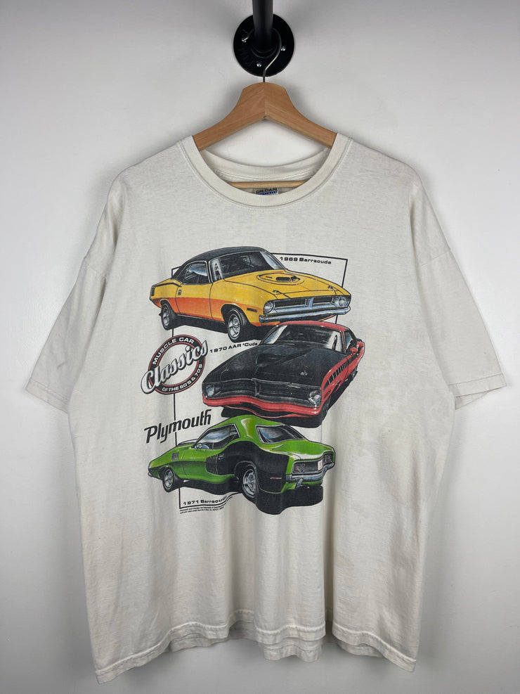 Vintage Plymouth Muscle Cars White Tee