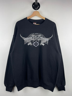 Vintage Harley Davidson Tried And True Black Crewneck