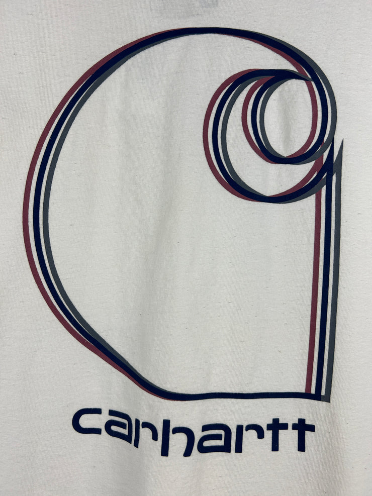 Vintage Carhartt Spellout White Pocket Tee