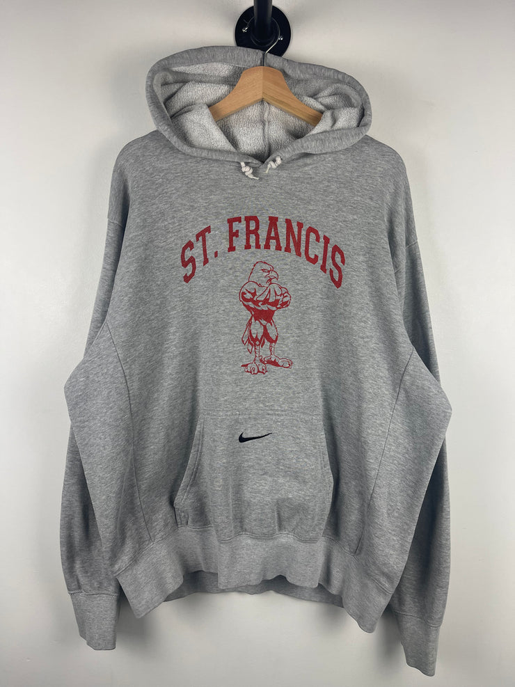 Vintage Nike St. Francis Pocket Swoosh Grey Hoodie