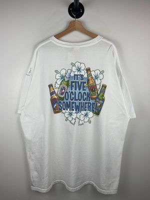 Vintage Big Dogs Its Five O'Clock Somewhere Beer White Tee