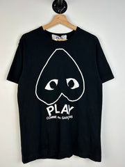 Comme Des Garcons Play Black Heart Spellout Tee