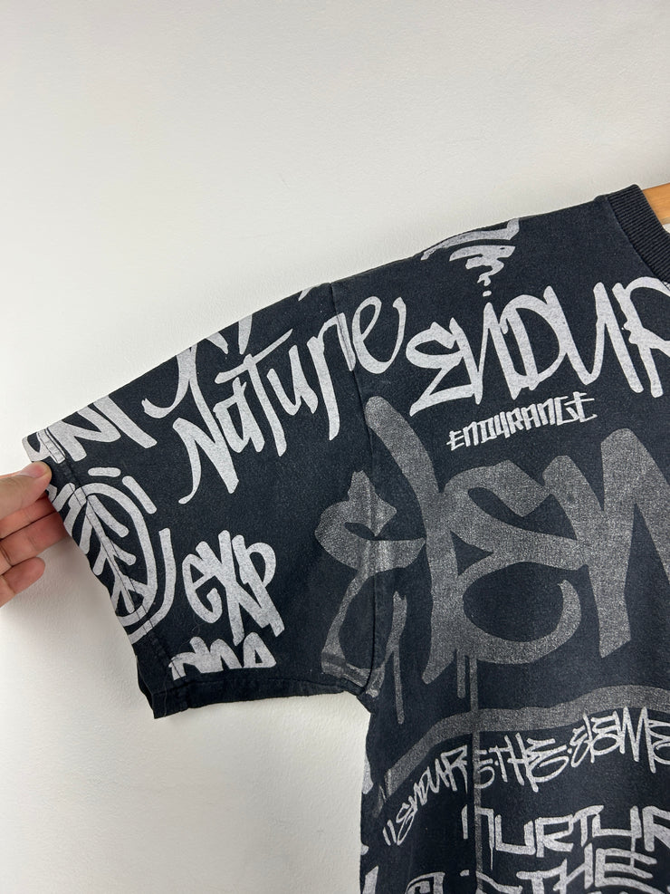 Vintage Element Skateboards All Over Print Black Tee