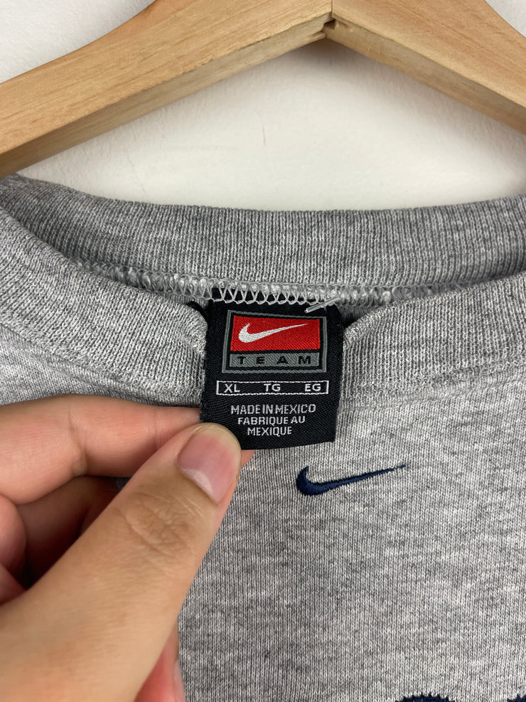 Vintage Nike Syracuse University Embroidered Grey Crewneck