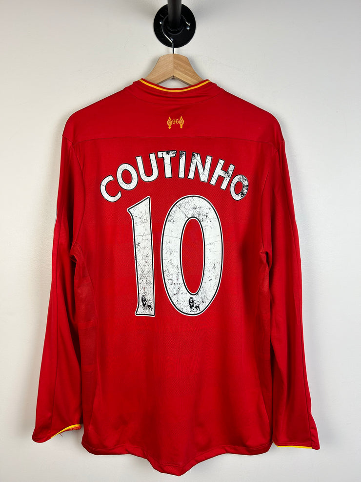 Vintage New Balance Liverpool Coutinho Red Long Sleeve Soccer Jersey