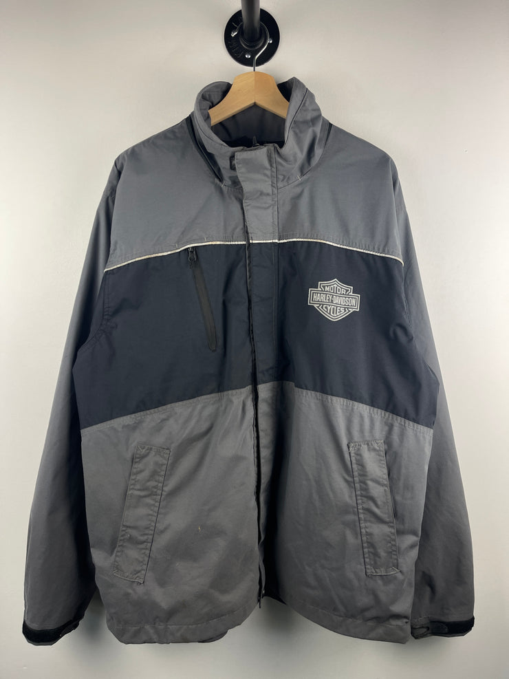 Vintage Harley Davidson Black & Grey Windbreaker