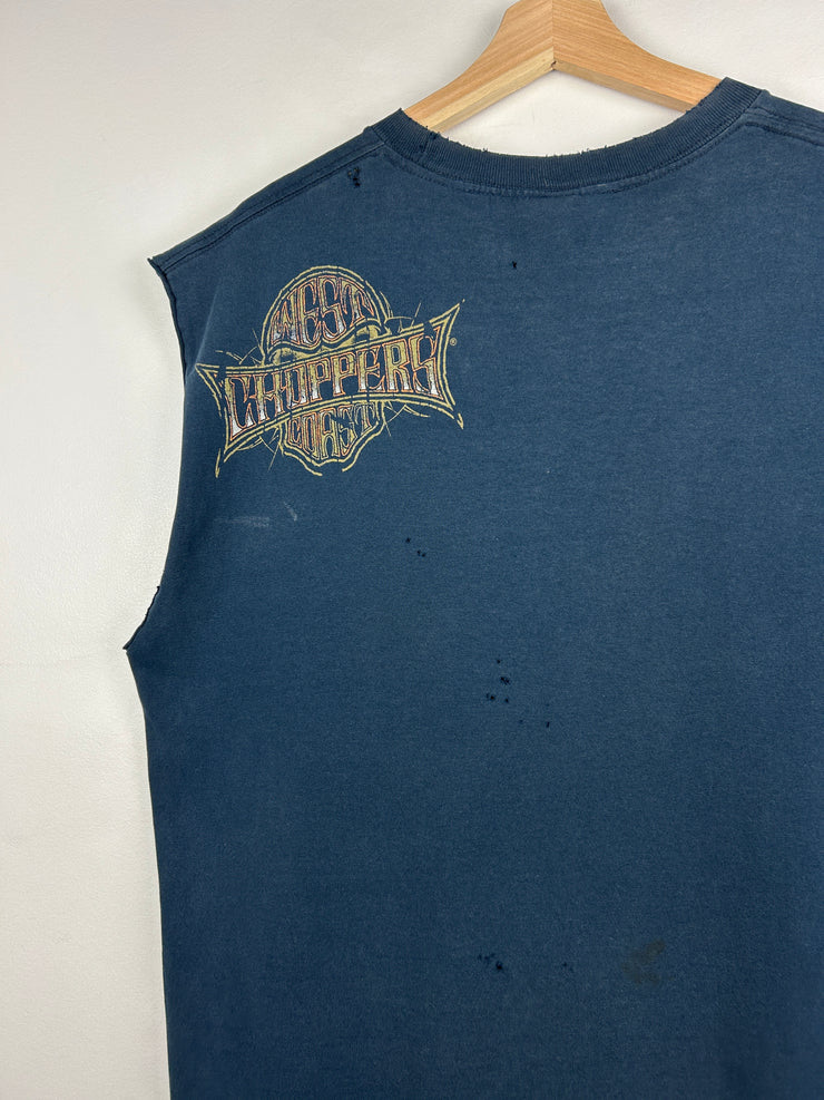 Vintage West Coast Choppers Navy Cut Off Tank Top