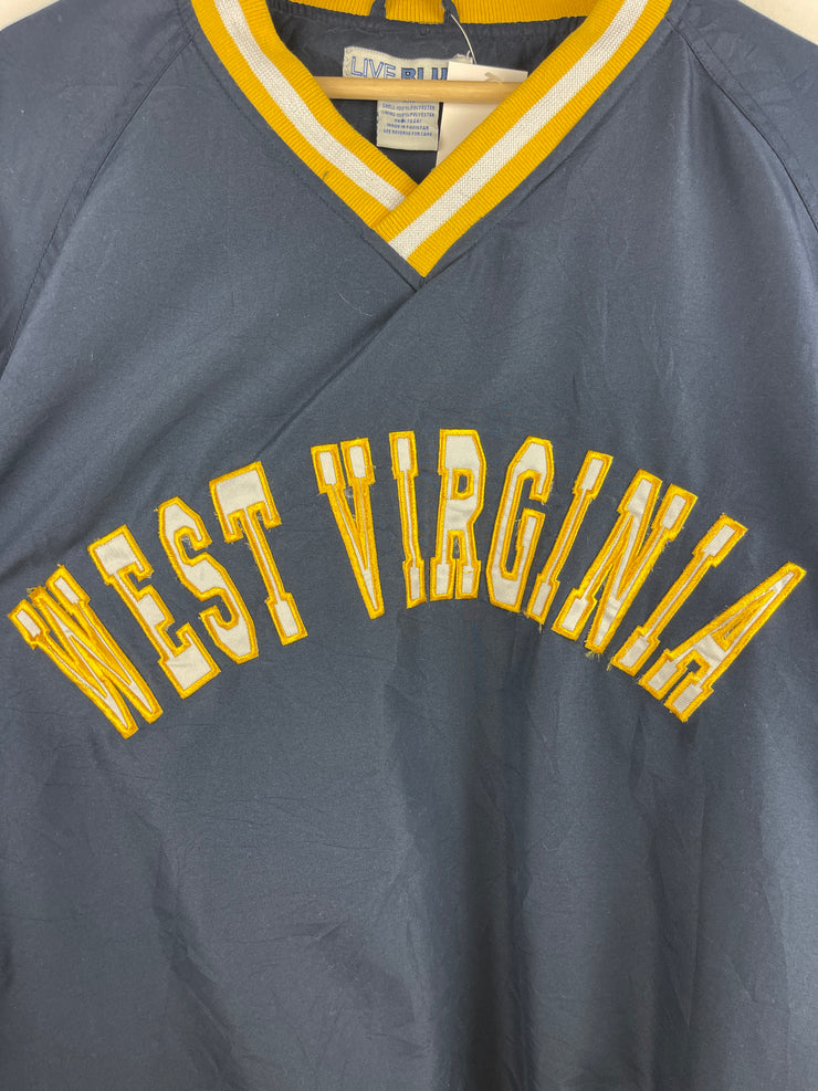 Vintage 90s West Virginia Navy Pullover Windbreaker