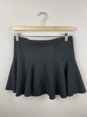 Vintage 90s Digital Women's Black & Grey Pin-Striped Mini-Skirt