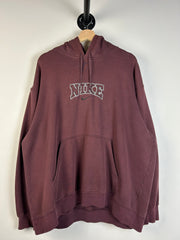 Vintage Y2K Nike Spellout Burgundy Hoodie