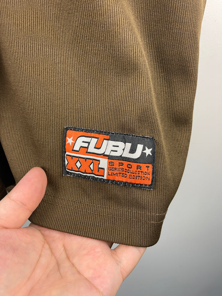 Vintage Y2K Fubu Embroidered Brown & Orange Football Jersey