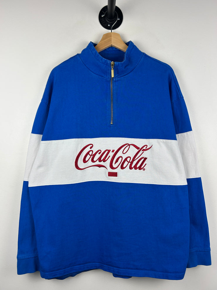 Kith FW18 Coca Cola Blue Quarter Zip Rugby Sweater