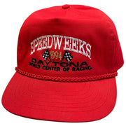 Vintage 90s Nascar Daytona Speedweeks Red Zipback Hat