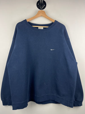 Vintage 90s Nike Mini Swoosh Navy Crewneck