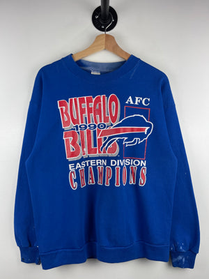 Vintage 90s NFL Trench Buffalo Bills AFC Champions Blue Crewneck