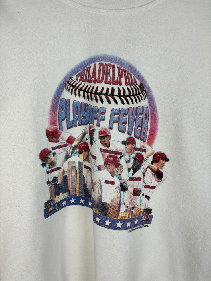 Vintage MLB Philadelphia Phillies Playoff Fever White Crewneck