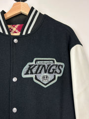 Vintage 80s NHL Shain Los Angeles Kings Black Leather Varsity Jacket