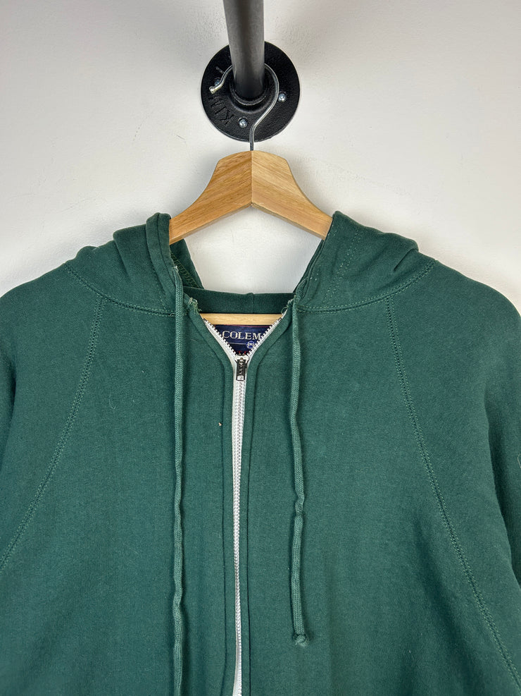 Vintage 90s Coleman Outdoors Thermal Lined Green Zip Up Hoodie