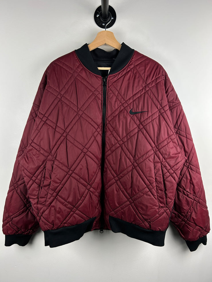 Vintage 90s Nike Swoosh Black & Red Reversible Bomber Jacket