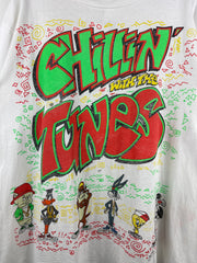 Vintage 90s Looney Tunes Chillin With The Tunes White Tee