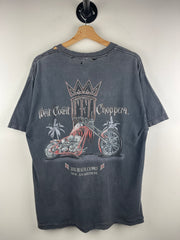 Vintage West Coast Choppers Motorcycle Long Beach Thrashed Black Tee