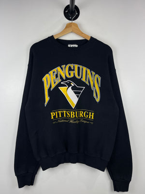 Vintage 90s NHL Lee Sport Pittsburgh Penguins Black Crewneck