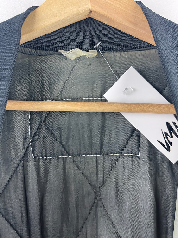 Vintage 90s NFL Los Angeles Raiders Embroidered Faded Silver Nylon Bomber Jacket