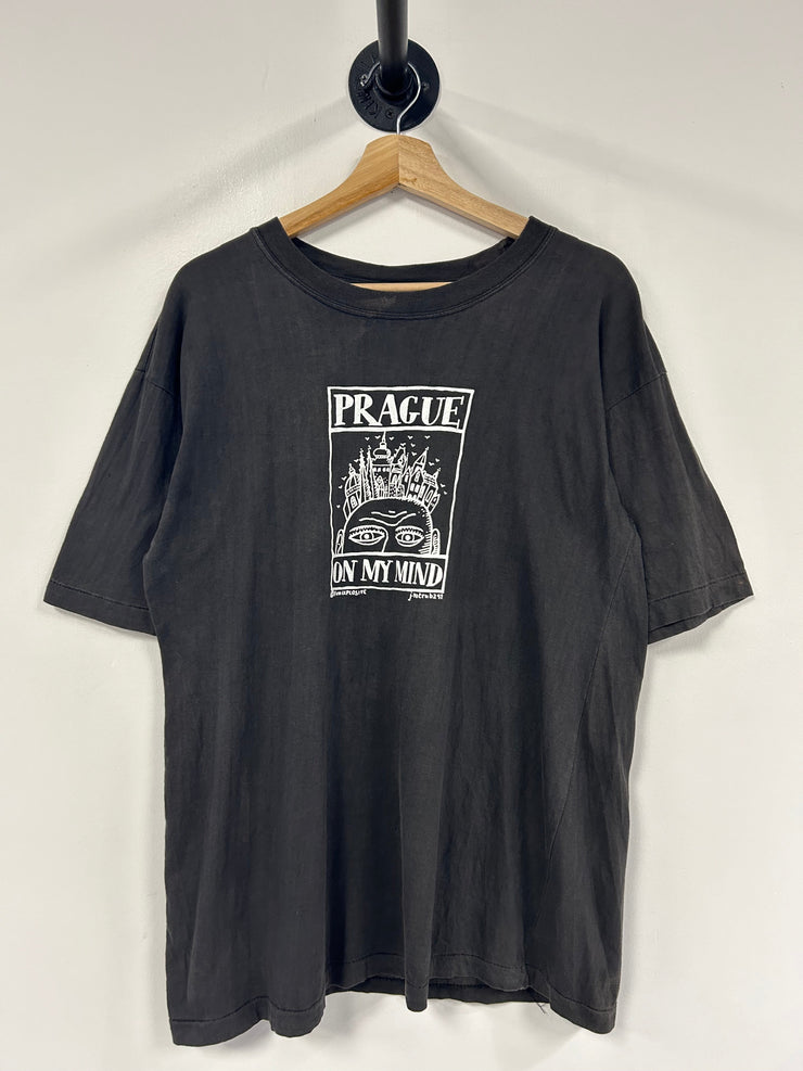 Vintage 1991 Prague On My Mind Art Black Tee