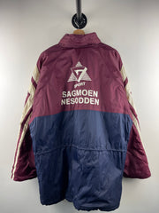 Vintage 80s Adidas Nesodden 3 Stripe Navy & Burgundy Parka Jacket