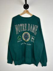 Vintage 90's Notre Dame Forest Green Crewneck