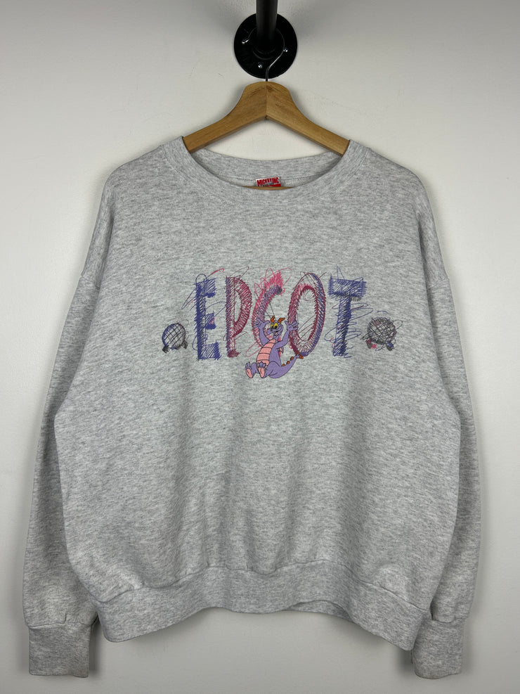 Vintage 90s Mickey Inc Epcot Grey Crewneck