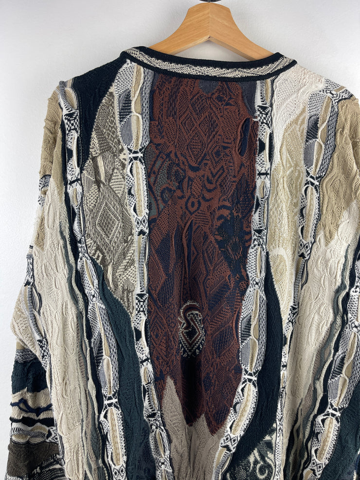 Vintage 90s Coogi 3D Knit Earth Tone Sweater