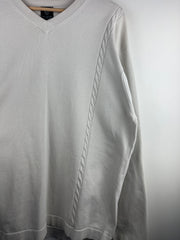 Vintage Nike Golf V-Neck Cream Crewneck