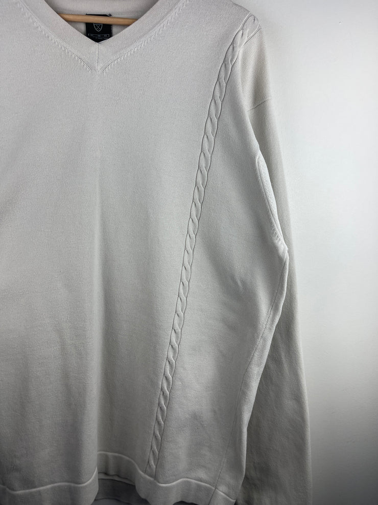 Vintage Nike Golf V-Neck Cream Crewneck